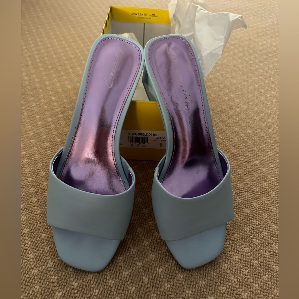 Sam Edelman blue slides, size 7